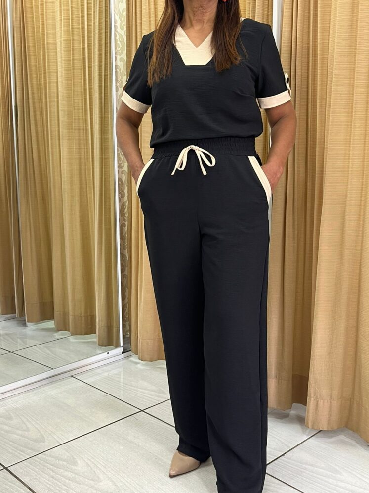 Conjunto bicolor preto/bege - Image 3
